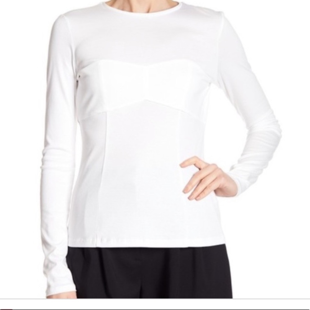 Designer top with corset outline